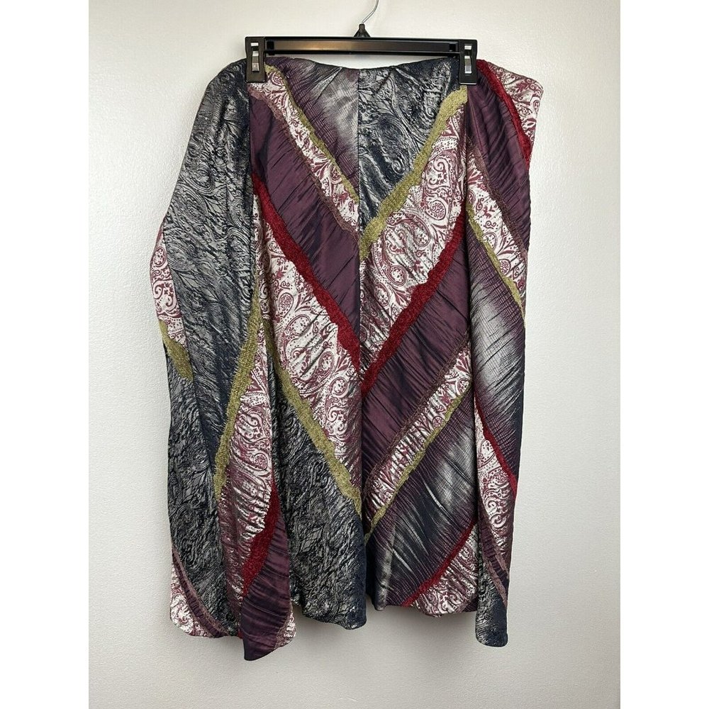 Coldwater Creek Sz 3x Multicolor Patchwork Maxi Skirt For Holiday Dress Up Work